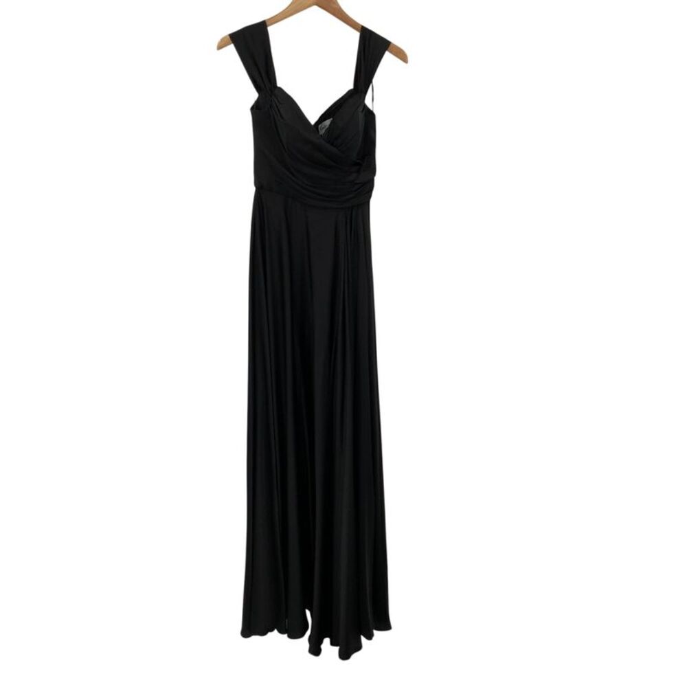 Ladivine Off-the-shoulder A-line Satin Dress Black M